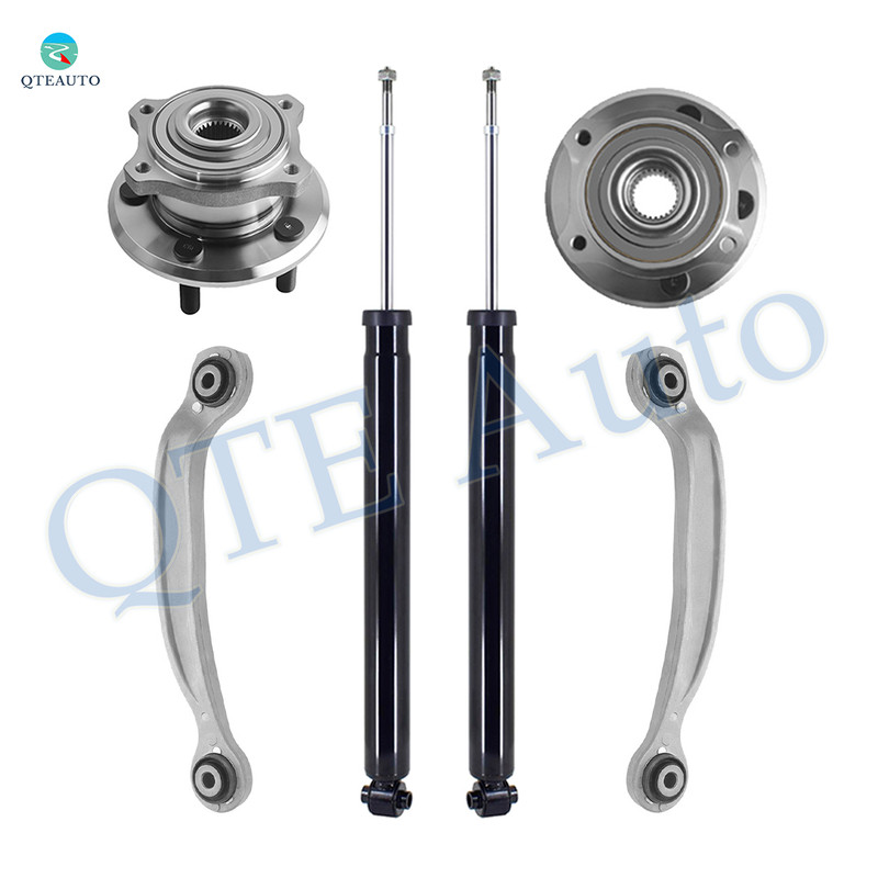 Set of 6 Rear Upper Rearward Control Arm-Wheel Hub Bearing Assembly-Shock Absorber For 2007-2009 Dodge Charger AWD