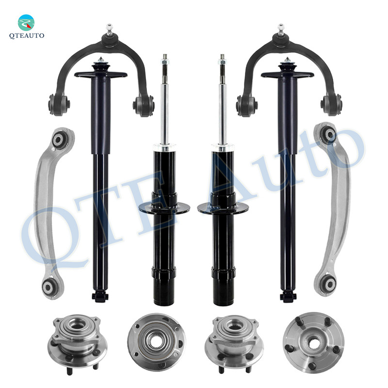 Set of 12 Front Upper Control Arm Ball Joint-Wheel Hub Bearing Assembly-Suspension Strut-Rear Upper Rearward Control Arm-Wheel Hub Bearing-Complete Shock Absorber Kit For 2005-2009 Chrysler 300 AWD