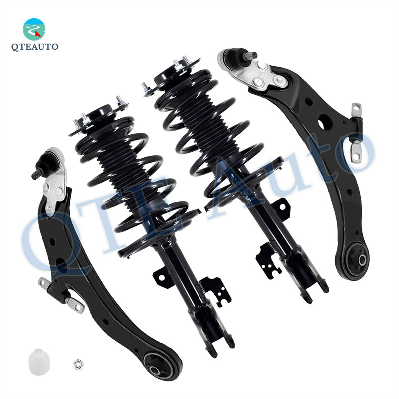Set of 4 Front Lower Control Arm Ball Joint-Quick Complete Strut-Coil Spring Assembly For 2007-2011 Toyota Camry V6 SE