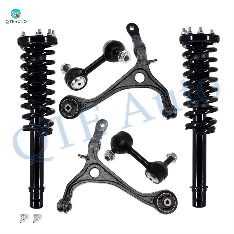 Set of 6 Front Lower Control Arm-Sway Bar Link-Quick Complete Strut-Coil Spring Assembly For 2003 2005-2007 Honda Accord V6