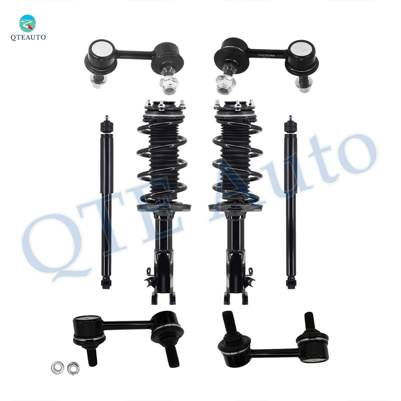 Set of 8 Front Sway Bar Link-Quick Complete Strut-Coil Spring Assembly-Rear Sway Bar Link-Shock Absorber For 2006-2011 Honda Civic L4