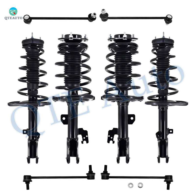 Set of 8 Front-Rear Sway Bar Link-Quick Complete Strut-Coil Spring Assembly For 2008-2012 Toyota Avalon