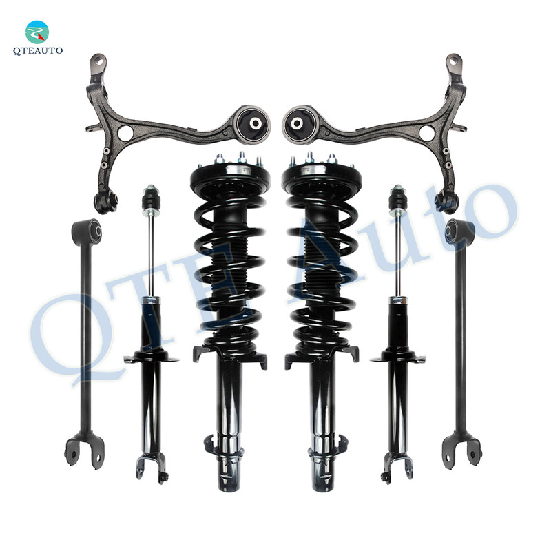 Set of 8 Front Lower Control Arm-Quick Complete Strut-Coil Spring Assembly-Rear Lower Rearward Control Arm-Suspension Strut Assembly For 2010-2014 Acura TSX