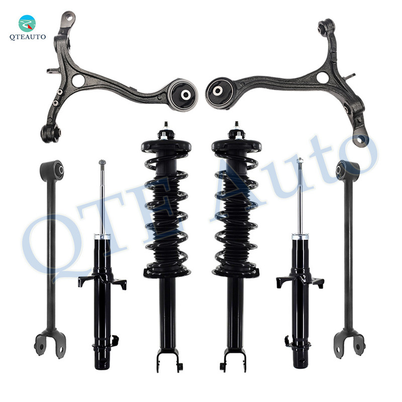 Set of 8 Front Lower Control Arm-Suspension Strut Assembly-Rear Lower Rearward Control Arm-Quick Complete Strut-Coil Spring Assembly For 2008-2012 Honda Accord