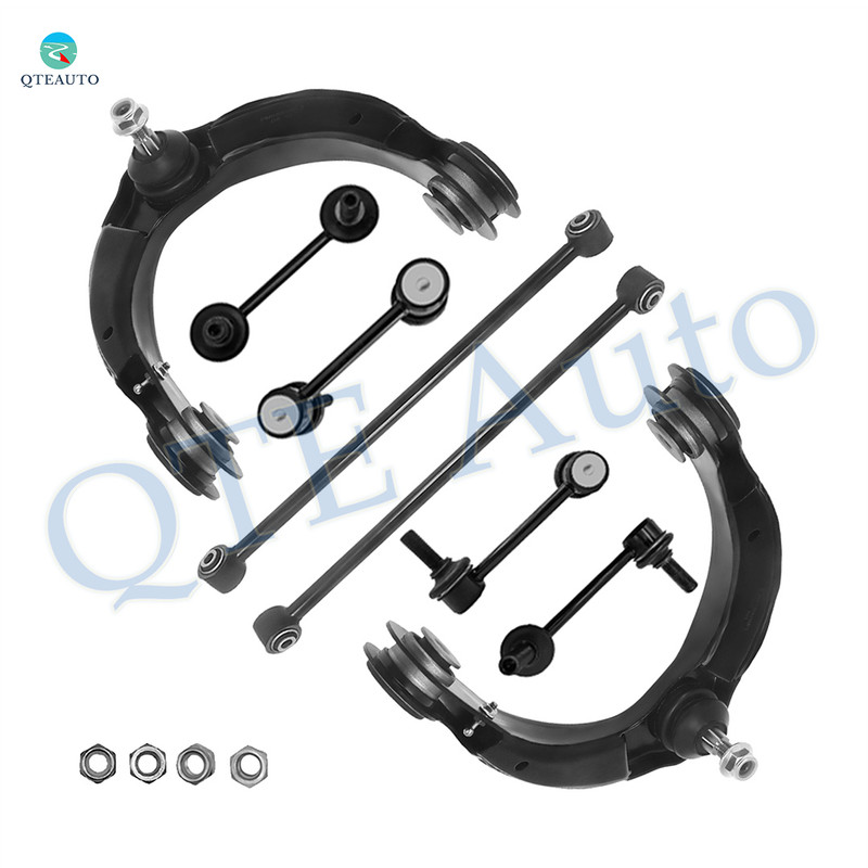 Set of 8 Front Upper Control Arm Ball Joint-Sway Bar Link-Rear Lower Rearward Control Arm-Sway Bar Link For 2011-2015 Dodge Durango Non-Adjustable