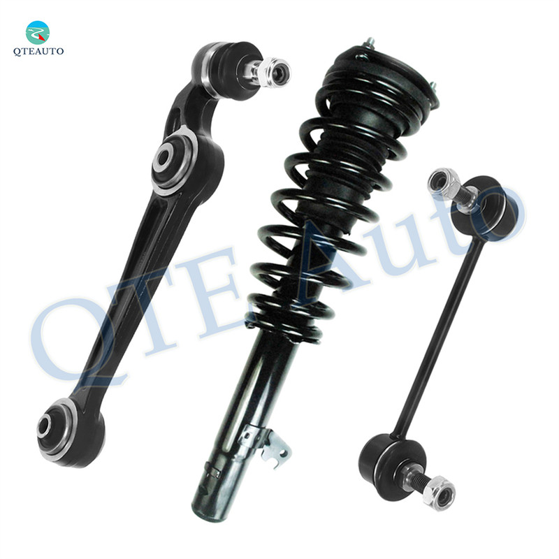 Set of 3 Front Left Lower Forward Control Arm Ball Joint-Sway Bar Link-Quick Complete Strut-Coil Spring Assembly For 2003-2007 Mazda 6 S