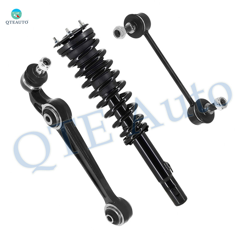 Set of 3 Front Left Lower Forward Control Arm Ball Joint-Sway Bar Link-Quick Complete Strut-Coil Spring Assembly For 2003-2007 Mazda 6 S