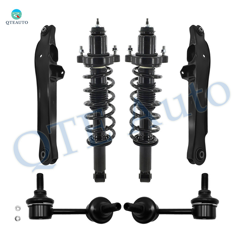 Set of 6 Rear Lower Rearward Control Arm-Sway Bar Link-Quick Complete Strut-Coil Spring Assembly For 2007-2009 Jeep Patriot FWD