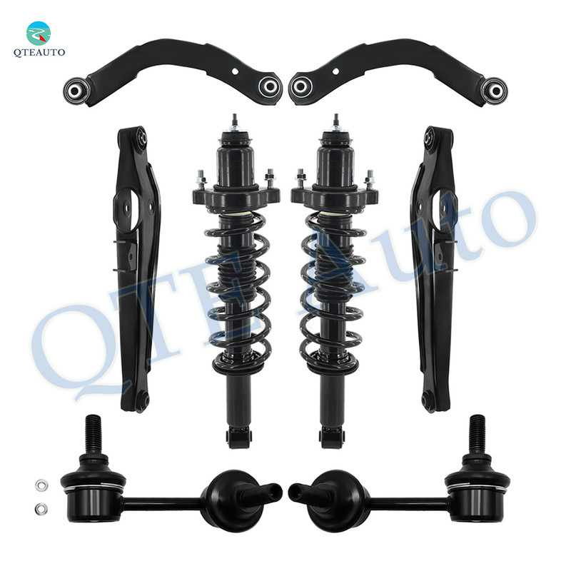 Set of 8 Rear Lower and Upper Control Arm-Sway Bar Link-Quick Complete Strut-Coil Spring Assembly For 2007-2009 Jeep Patriot FWD