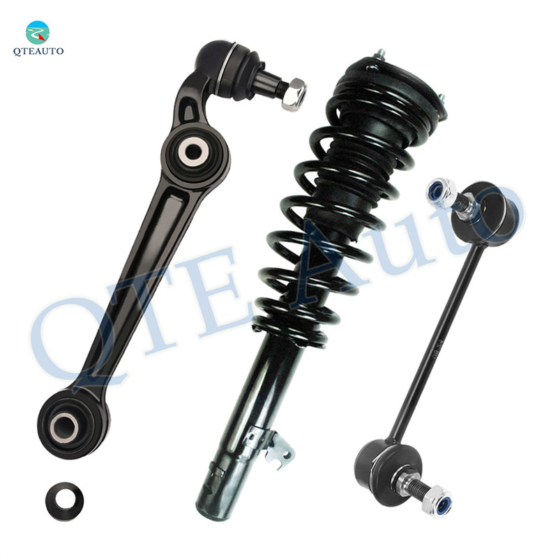 Set of 3 Front Left Lower Forward Control Arm Ball Joint-Sway Bar Link-Quick Complete Strut-Coil Spring Assembly For 2008 Mazda 6 S