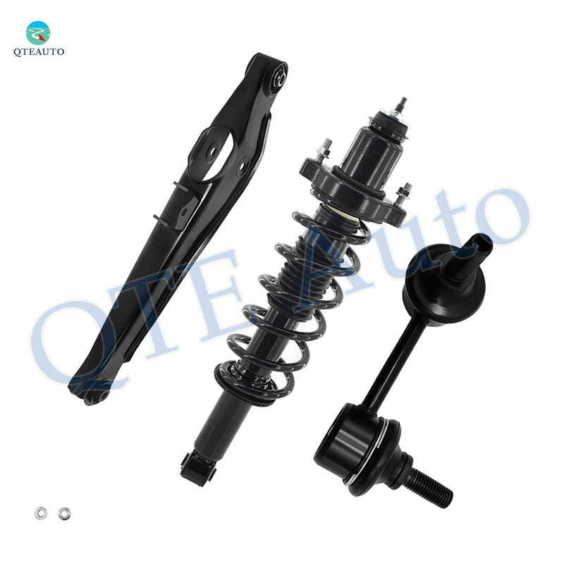 Set of 3 Rear Lower Control Arm-Sway Bar Link-Quick Complete Strut-Coil Spring Assembly For 2007-2009 Jeep Compass FWD