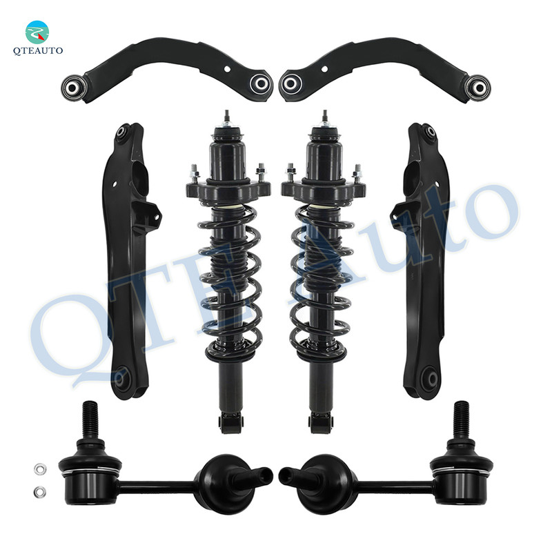 Set of 8 Rear Lower Rearward-Upper Control Arm-Sway Bar Link-Quick Complete Strut-Coil Spring Assembly For 2007-2009 Jeep Patriot FWD
