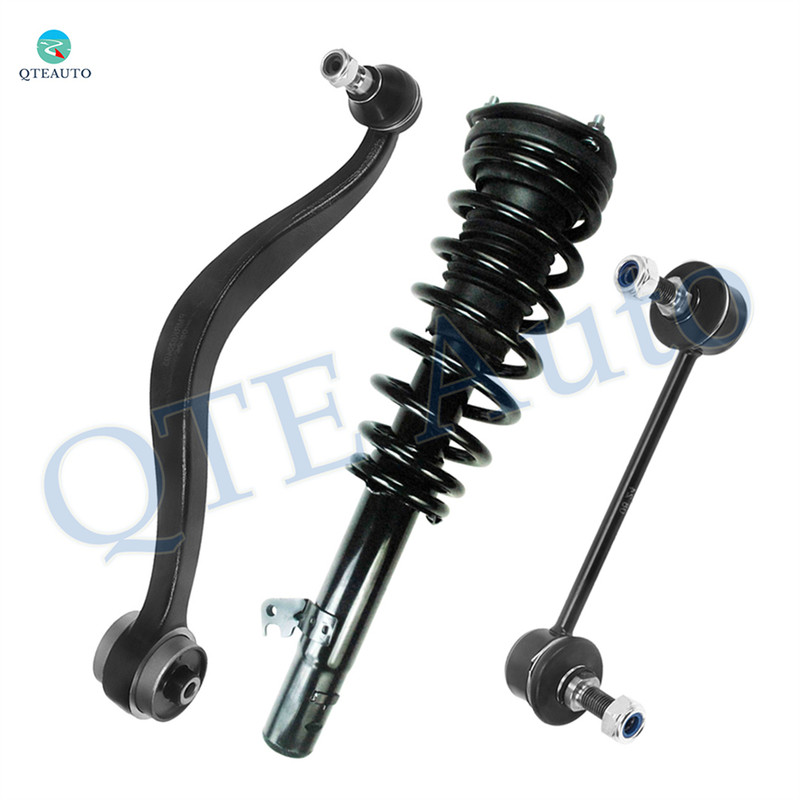 Set of 3 Front Right Lower Rearward Control Arm Ball Joint-Sway Bar Link-Quick Complete Strut-Coil Spring Assembly For 2003-2008 Mazda 6 S