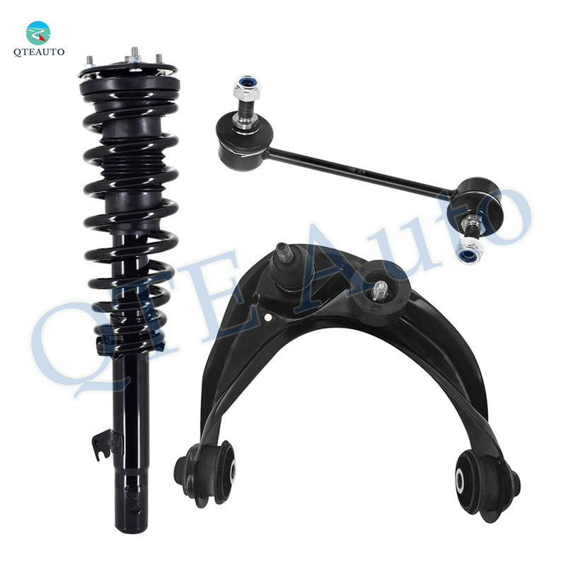 Set of 3 Front Right Upper Control Arm Ball Joint-Sway Bar Link-Quick Complete Strut-Coil Spring Assembly For 2003-2008 Mazda 6