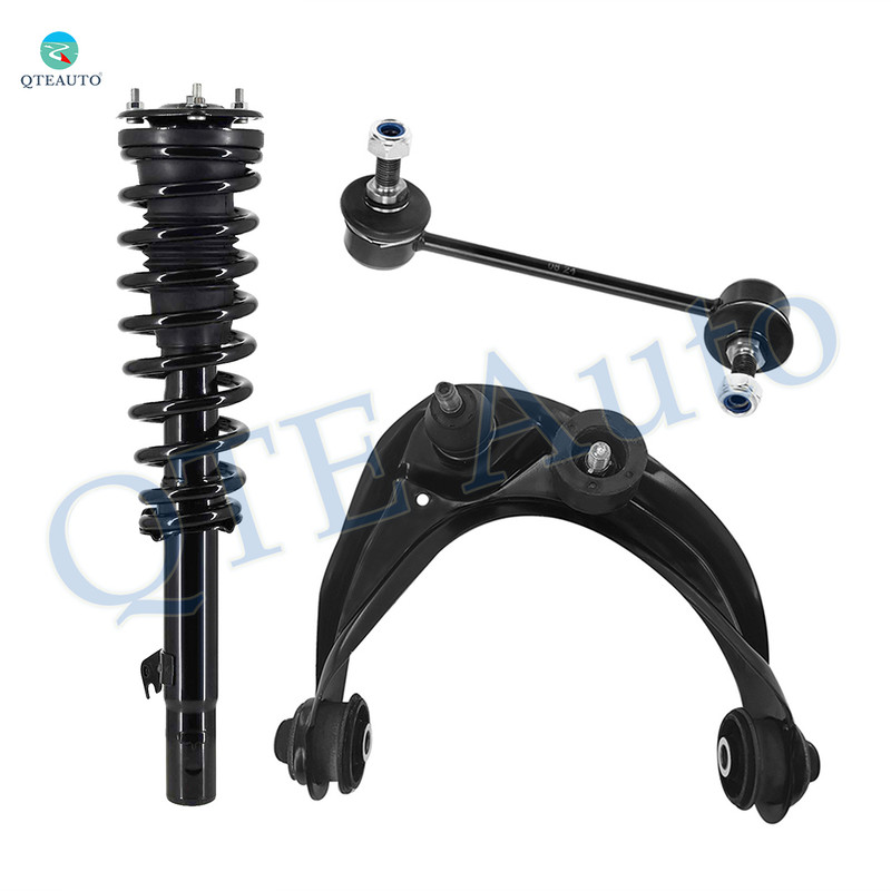 Set of 3 Front Right Upper Control Arm Ball Joint-Sway Bar Link-Quick Complete Strut-Coil Spring Assembly For 2003-2008 Mazda 6 S