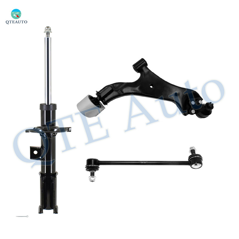 Set of 3 Front Right Lower Control Arm Ball Joint-Sway Bar Link-Suspension Strut Assembly For 2010-2017 GMC Terrain