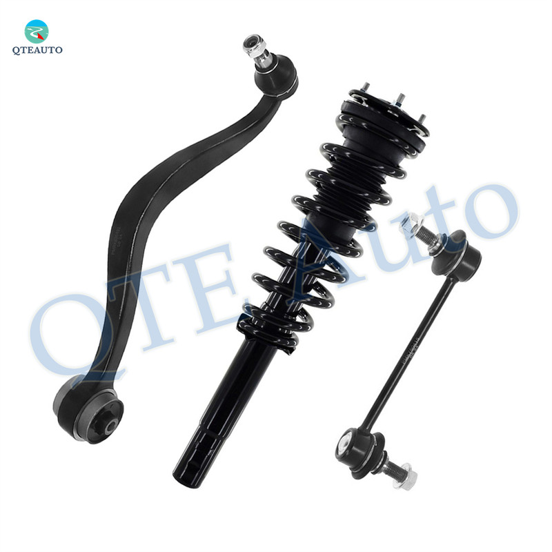 Set of 3 Front Left Lower Rearward Control Arm Ball Joint-Sway Bar Link-Quick Complete Strut-Coil Spring Assembly For 2010 2011 Mercury Milan L4