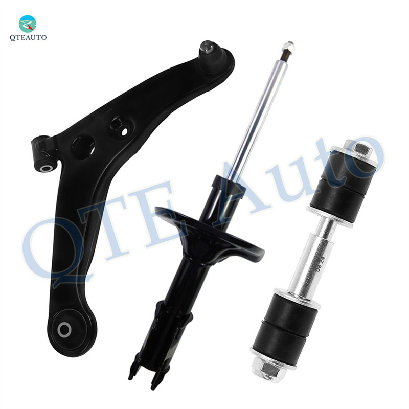 Set of 3 Front Left Lower Control Arm Ball Joint-Sway Bar Link-Suspension Strut Assembly For 2004 Mitsubishi Lancer