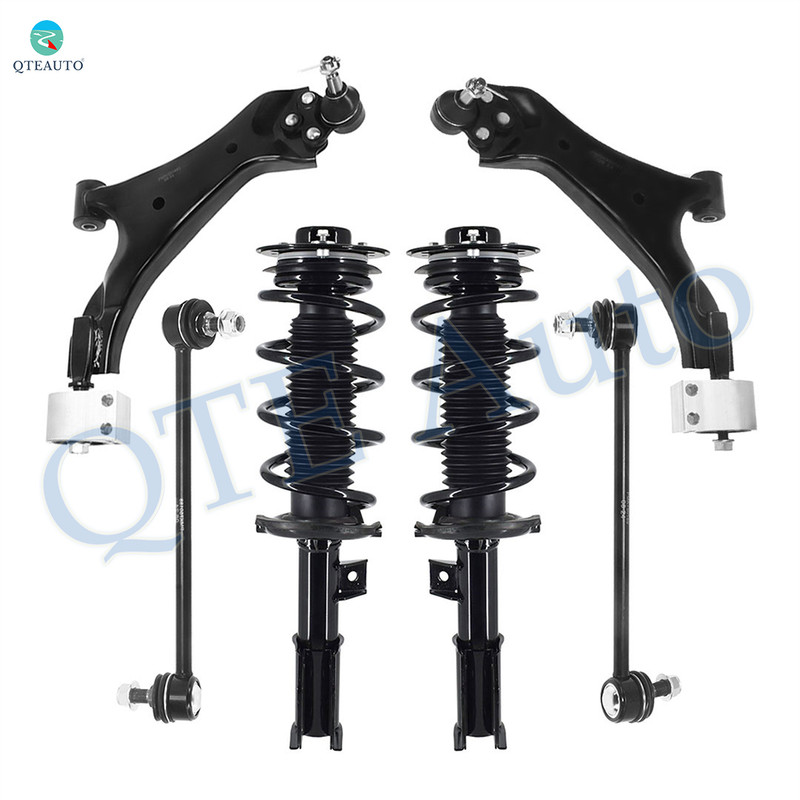 Set of 6 Front Lower Control Arm Ball Joint-Sway Bar Link-Quick Complete Strut-Coil Spring Assembly For 2012-2015 Chevrolet Captiva Sport