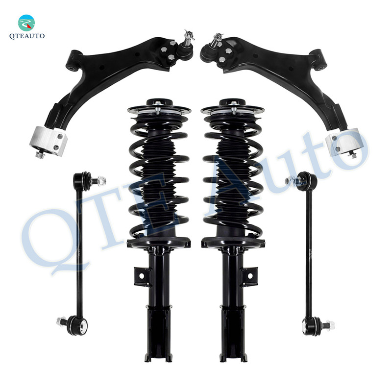 Set of 6 Front Lower Control Arm Ball Joint-Sway Bar Link-Quick Complete Strut-Coil Spring Assembly For 2010-2017 Chevrolet Equinox w/ 19" Wheels