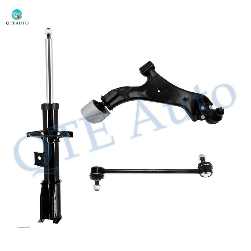 Set 3 Front Right Lower Control Arm Ball Joint-Sway Bar Link-Suspension Strut Assembly For 2010-2017 Chevrolet Equinox