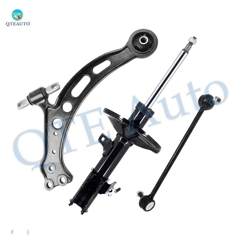 Set of 3 Front Right Lower Control Arm-Sway Bar Link-Suspension Strut Assembly For 1997-2001 Toyota Camry