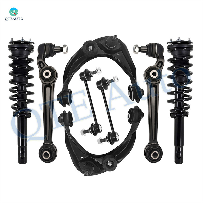 Set of 8 Front Lower Forward-Upper Control Arm Ball Joint-Sway Bar Link-Quick Complete Strut-Coil Spring Assembly For 2010 2011 Mercury Milan