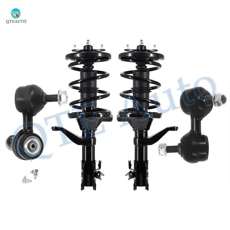 Set of 4 Front Sway Bar Link-Quick Complete Strut-Coil Spring Assembly For 2002-2006 Honda CR-V