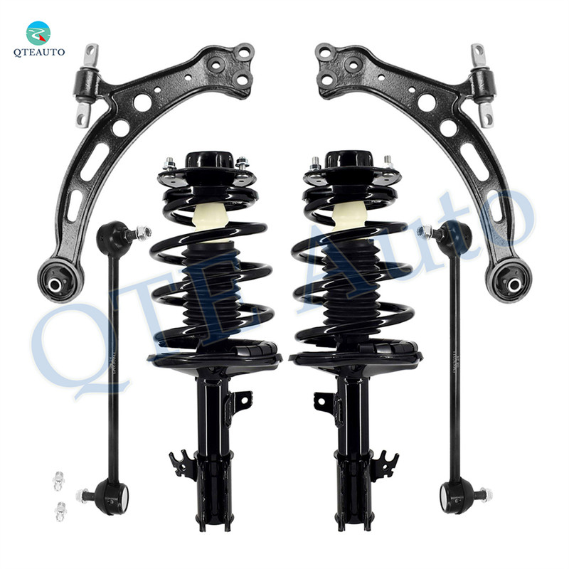 Set of 6 Front Lower Control Arm-Sway Bar Link-Quick Complete Strut-Coil Spring Assembly For 1997-2001 Toyota Camry V6