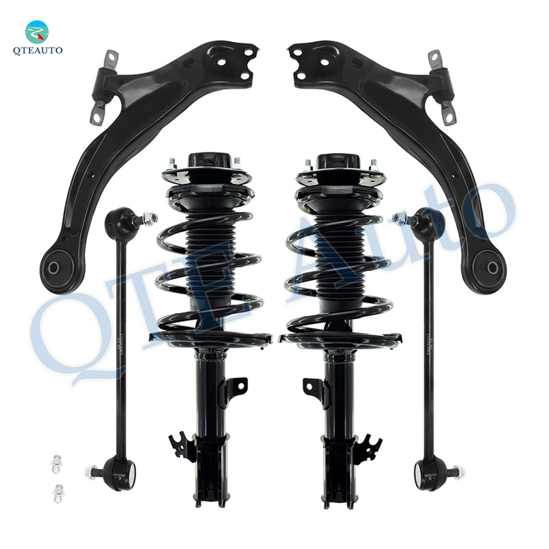 Set of 6 Front Lower Control Arm Ball Joint-Sway Bar Link-Quick Complete Strut-Coil Spring Assembly For 2004 Toyota Avalon