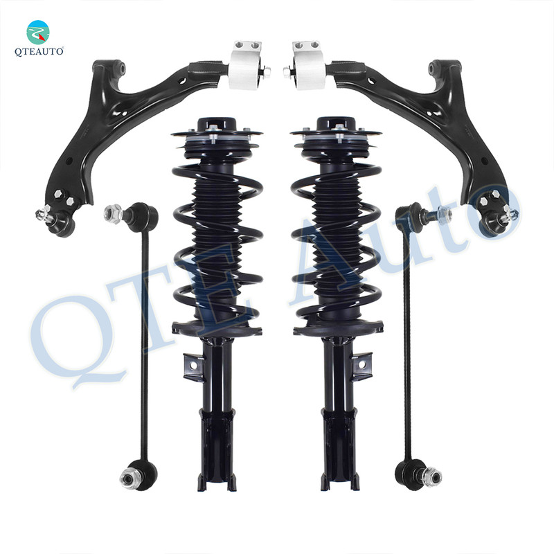Set of 6 Front Lower Control Arm Ball Joint-Sway Bar Link-Quick Complete Strut-Coil Spring Assembly For 2007-2009 Chevrolet Equinox