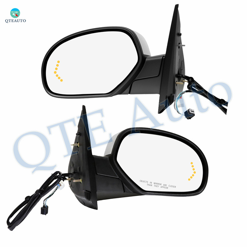 Driver & Passenger Side Mirror, Left-Right Chrome For 2007 2008 Chevrolet Tahoe With Signal Light, Memory & Auto-Dimming; Without Blind Spot Monitor