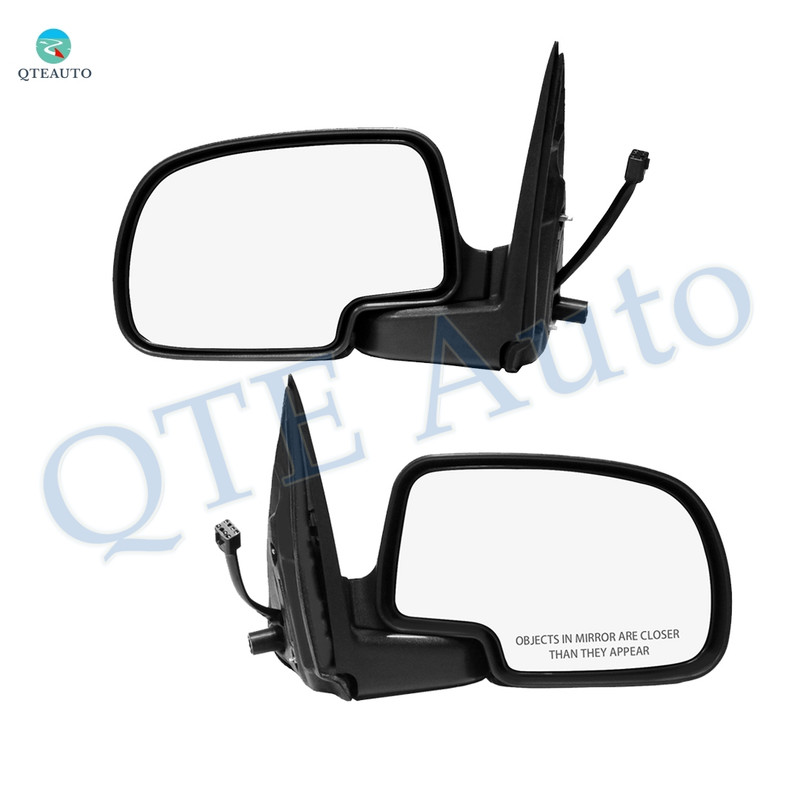 Driver & Passenger Side Mirror, Left-Right Black Manual Folding For 2000-2005 Chevrolet Suburban 2500