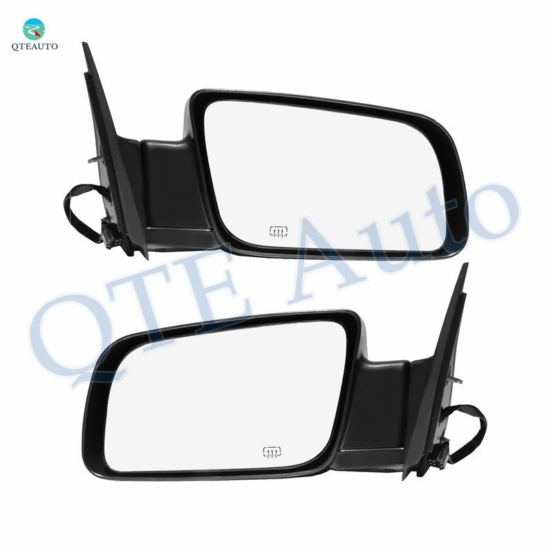 Driver & Passenger Side Mirror, LH-RH Power Adjust Heated Paintable Manual Folding For 1988-1998 Chevrolet K3500 Without Signal Light, Blind Spot Monitor, Memory & Auto-Dimming