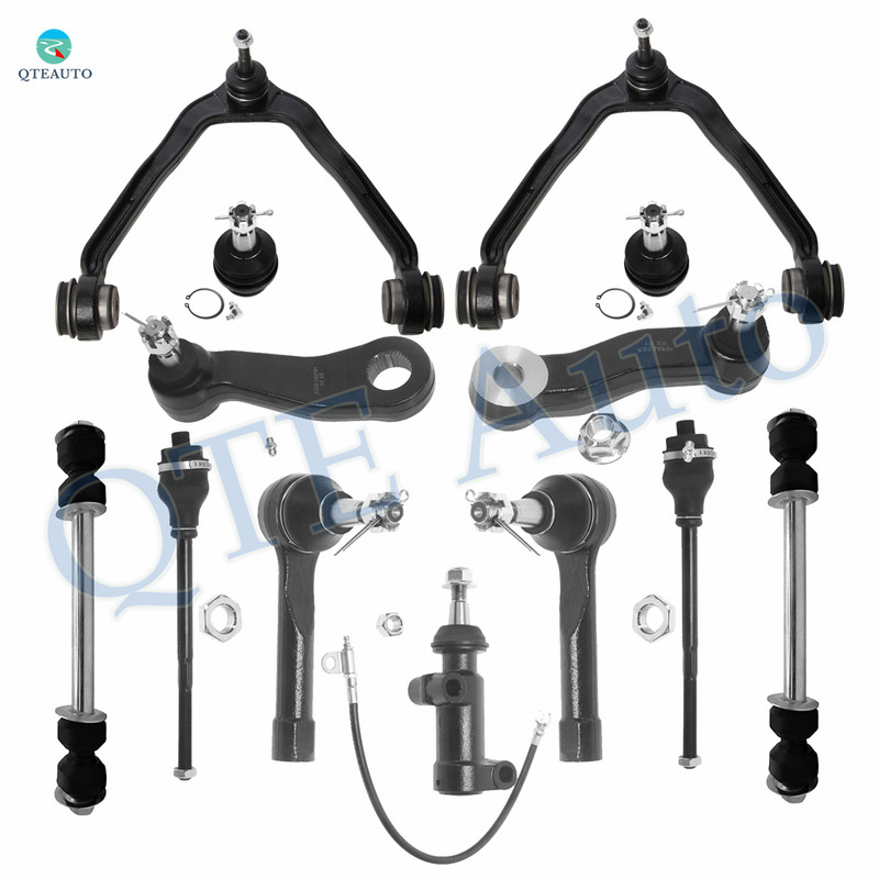 Set of 13 Front Upper Control Arm Ball Joint-Lower Suspension Ball Joint-Sway Bar Link-Inner and Outer Tie Rods Kit For 2002-2006 Cadillac Escalade Ext