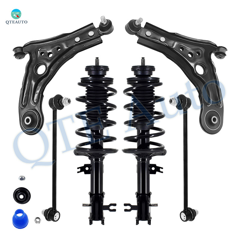 Set of 6 Front Lower Control Arm Ball Joint-Sway Bar Link-Quick Complete Strut-Coil Spring Assembly For 2004-2011 Chevrolet Aveo