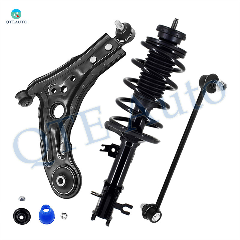 Set of 3 Front Right Lower Control Arm Ball Joint-Sway Bar Link-Quick Complete Strut-Coil Spring Assembly For 2005-2008 Pontiac Wave