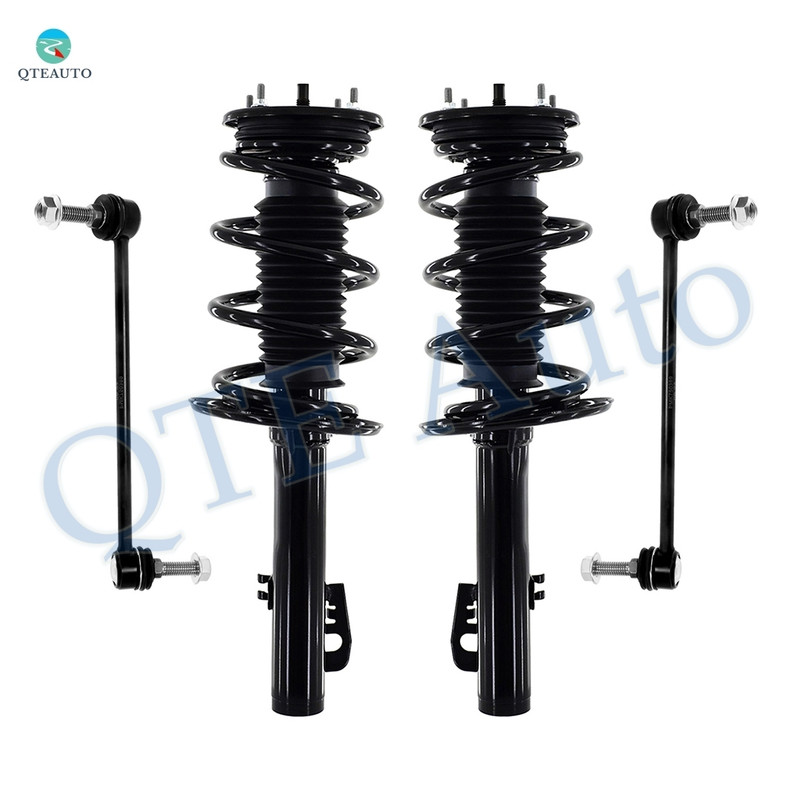 Set of 4 Front Sway Bar Link-Quick Complete Strut-Coil Spring Assembly For 2010-2012 Ford Flex