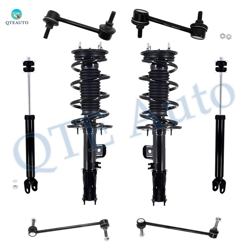 Set of 8 Front Sway Bar Link-Quick Complete Strut-Coil Spring Assembly-Rear Sway Bar Link-Shock Absorber For 2013-2018 Ford Flex