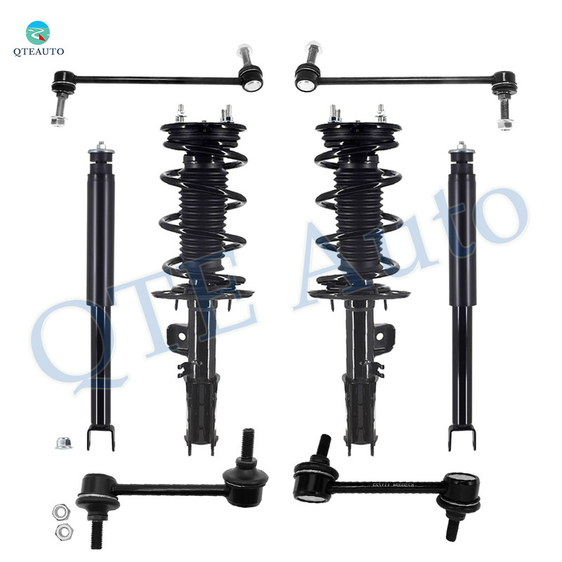 Set of 8 Front Sway Bar Link-Quick Complete Strut-Coil Spring Assembly-Rear Sway Bar Link-Shock Absorber For 2013-2017 Ford Taurus