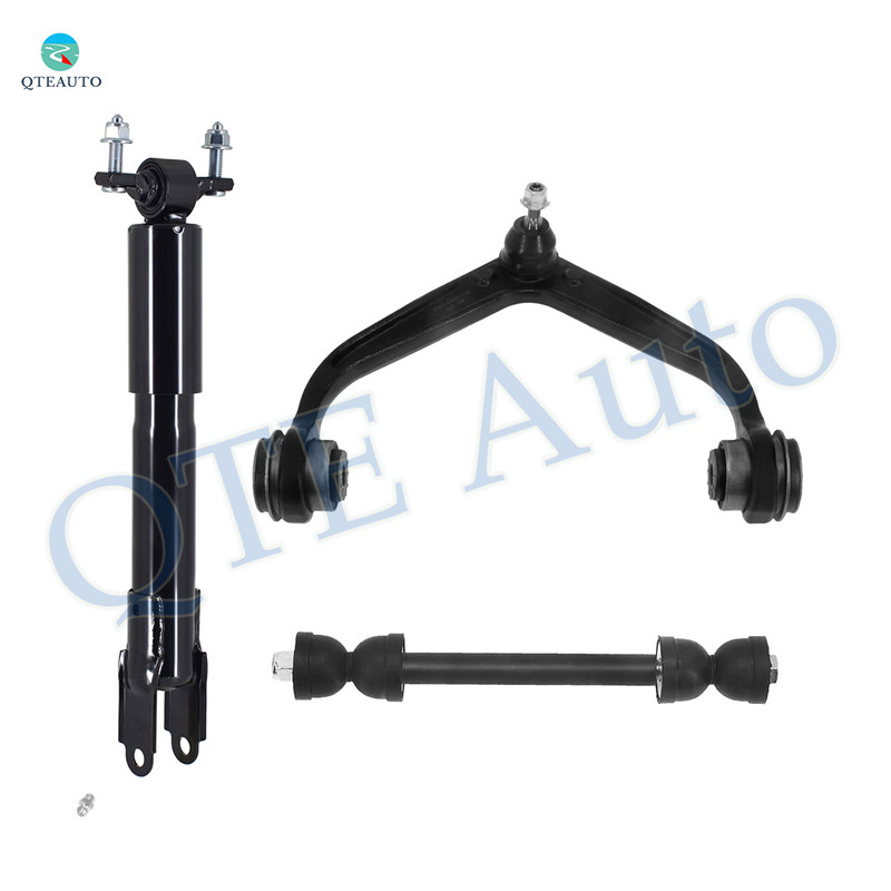 Set of 3 Front Upper Control Arm Ball Joint-Sway Bar Link-Shock Absorber For 2011-2019 GMC Sierra 3500 HD