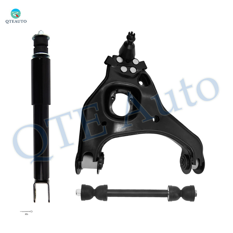 Set of 3 Front Right Upper Control Arm Ball Joint-Sway Bar Link-Shock Absorber For 2004 GMC Sierra 1500
