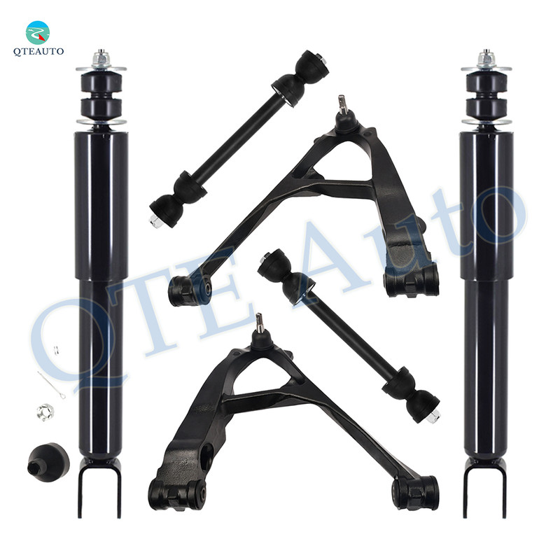 Set of 6 Front Lower Control Arm Ball Joint-Sway Bar Link-Shock Absorber For 1999-2006 GMC Sierra 1500