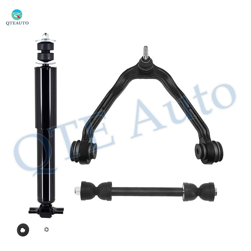 Set of 3 Front Upper Control Arm Ball Joint-Sway Bar Link-Shock Absorber For 2007 GMC Sierra 1500 Classic RWD