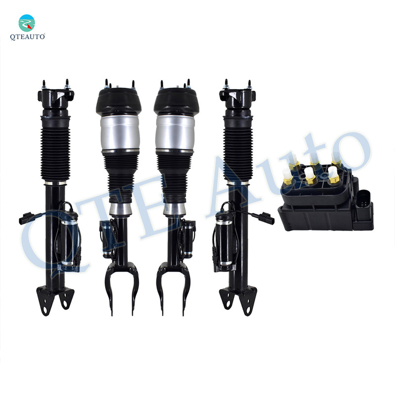 Full Set Air Suspension Solenoid Valve Block-Front Air Airmatic Suspension Spring Strut-Rear Air Airmatic Suspension Shock For 2013-2016 Mercedes-Benz GL450