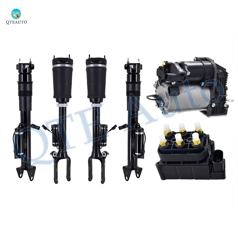 Full Set Air Suspension Solenoid Valve Block-Air Suspension Compressor Pump-Front Air Airmatic Suspension Spring Strut-Rear Air Shock Absorber For 2010-2012 Mercedes-Benz GL350