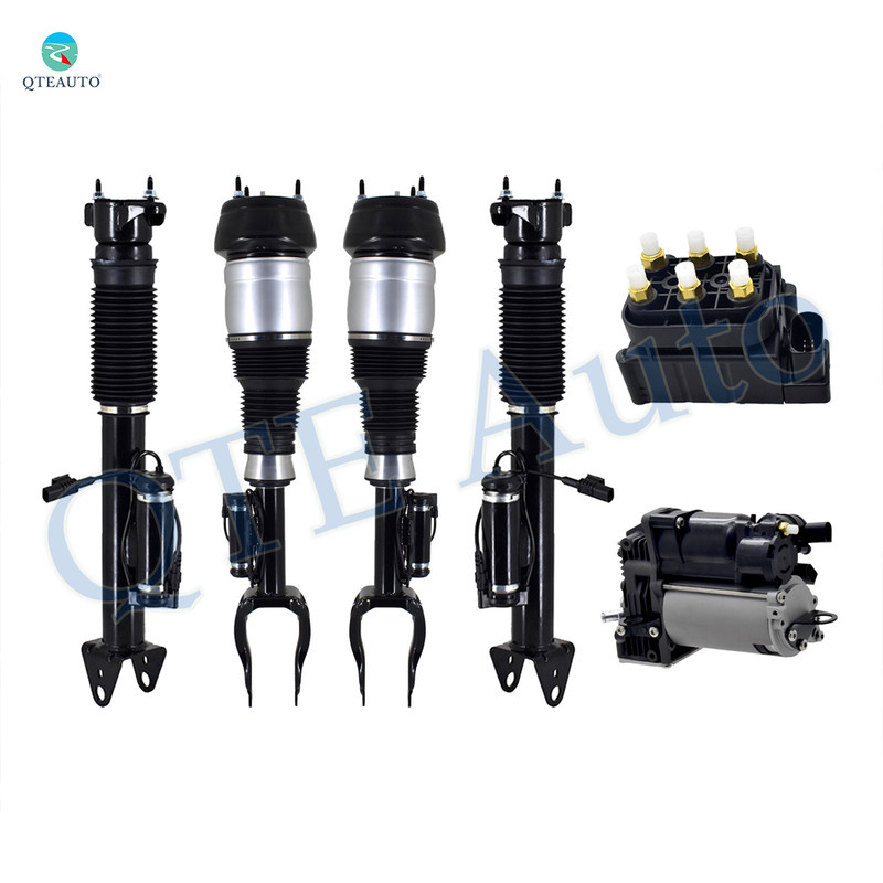 Full Set Air Suspension Solenoid Valve Block-Front Air Suspension Spring Strut-Rear Air Shock Absorber For 2012-2015 Mercedes-Benz ML350