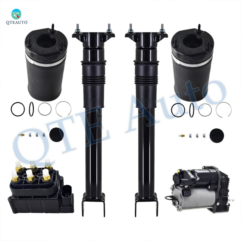 Full Set Air Suspension Solenoid Valve Block-Air Suspension Compressor Pump-Front Air Suspension Spring Bag-Rear Air Shock Absorber For 2010-2012 Mercedes-Benz GL350