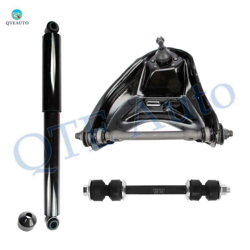 Set of 3 Front Right Upper Control Arm Ball Joint-Sway Bar Link-Shock Absorber For 1992-2001 GMC Jimmy Monotube Performance Upgrade