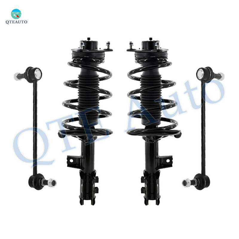 Set of 4 Front Sway Bar Link-Quick Complete Strut-Coil Spring Assembly For 2010-2013 KIA Forte